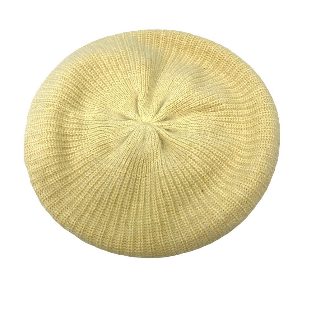 Vintage 1987 Liz Claiborne Cream colored Angora blend Beret Hat